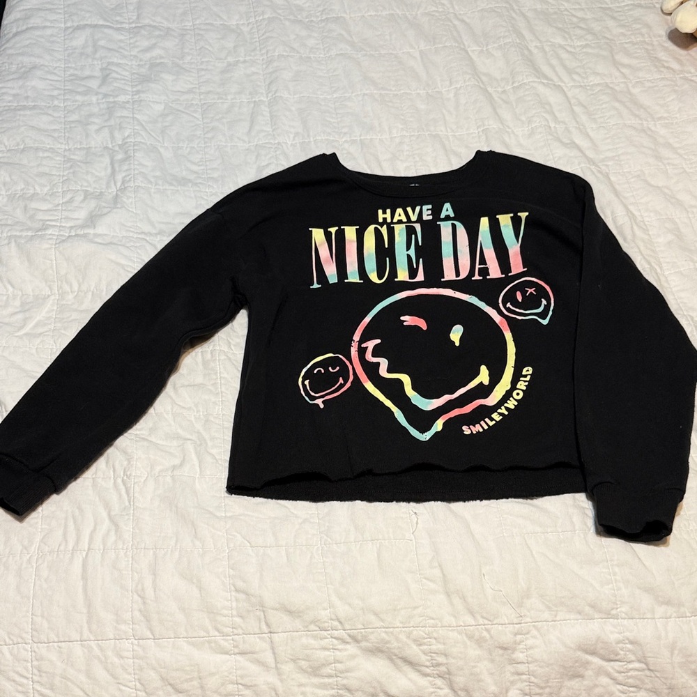 Kids Black 'Have a Nice Day' Sweater